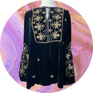 Johnny Was Palmira Curved Hem Prairie Blouse